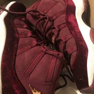 Maroon velvet and gold Jordan